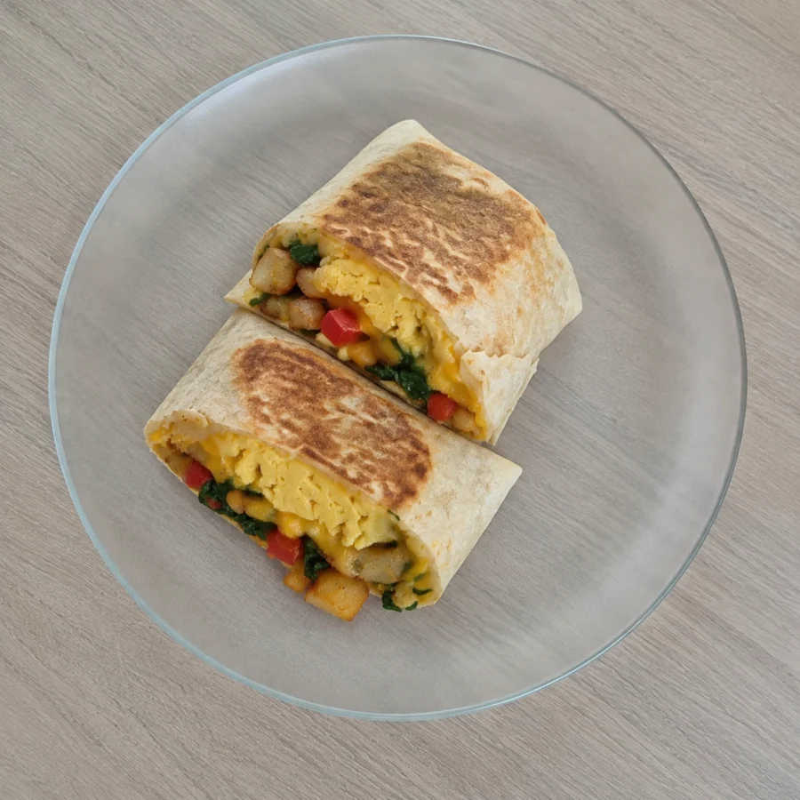 Буррито с яйцом, картофелем и овощами